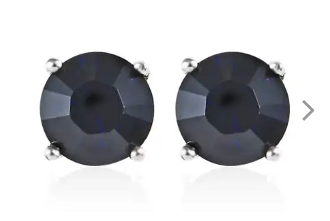 Dark Indigo Stud Earrings